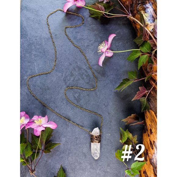 Artisan Made Quartz Crystal Point Long Necklaces - Picture 9 of 13